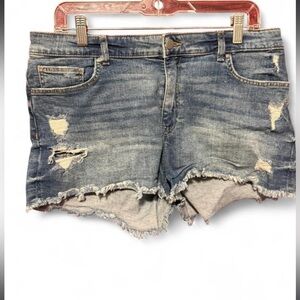 H&M Blue Distressed Jean Shorts